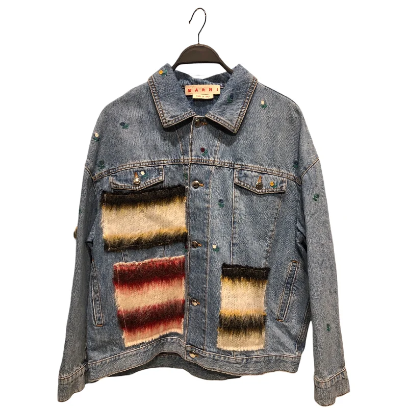 MARNI/Denim Jkt/40/Denim/BLU/MOHAIR PATCH DENIM JACKET