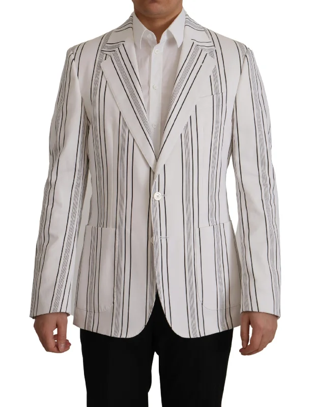 Dolce & Gabbana Elegant Striped Cotton Blend Men's Blazer