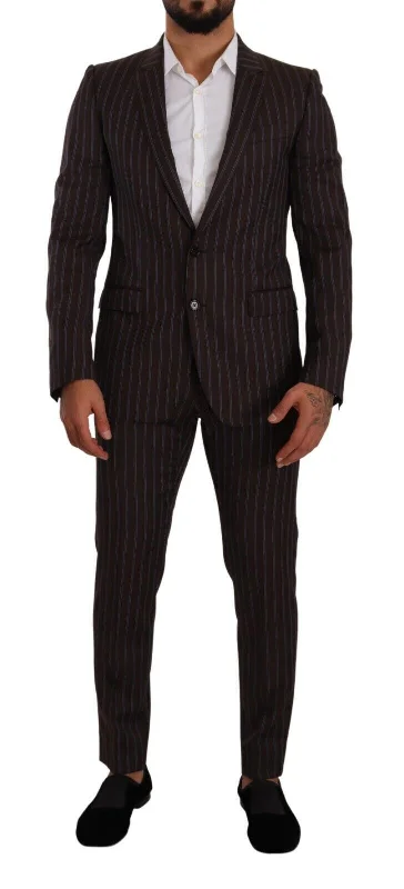 Dolce & Gabbana Elegant  Striped Slim Fit Men's Suit