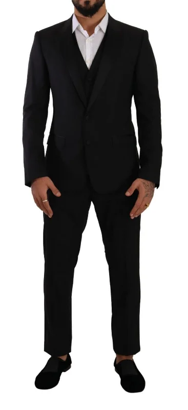 Dolce & Gabbana Elegant  Three-Piece Martini Fit Men's Suit