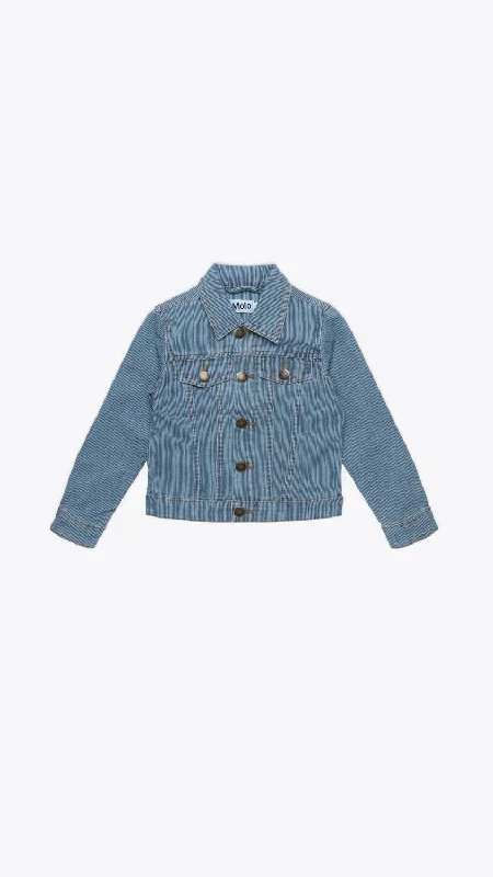 Girls - Heidi Denim Jacket In Fine Milkboy Stripe