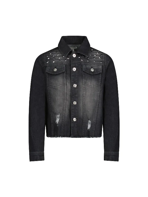 Girls Studded Denim Jacket