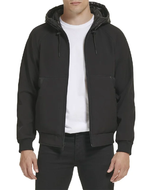 Kenneth Cole Mixed Media Bomber Jacket