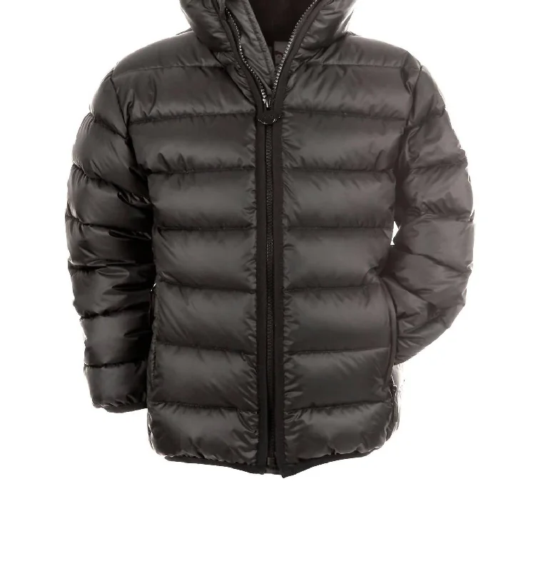 Kids Featherweight Down Puffer Jacket In Black