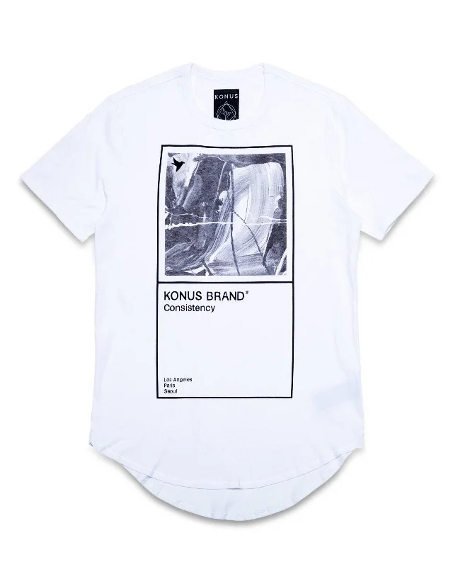 Men's 'Consistancy' Scallop Graphic Tee in White