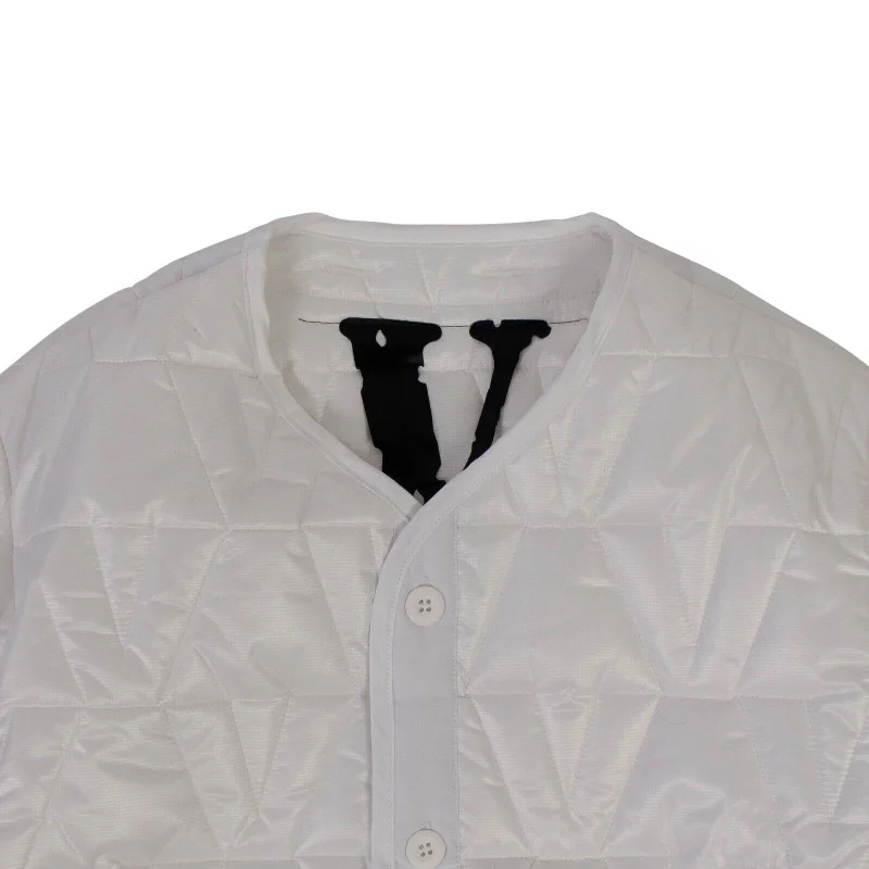 White V Logo Quilted Jacket