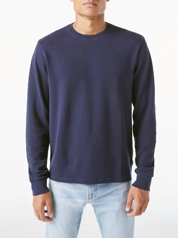 Duo Fold Crewneck Tee In Navy