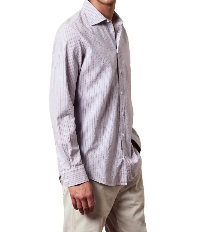 Genova Shirt In Calce Purple Stripe