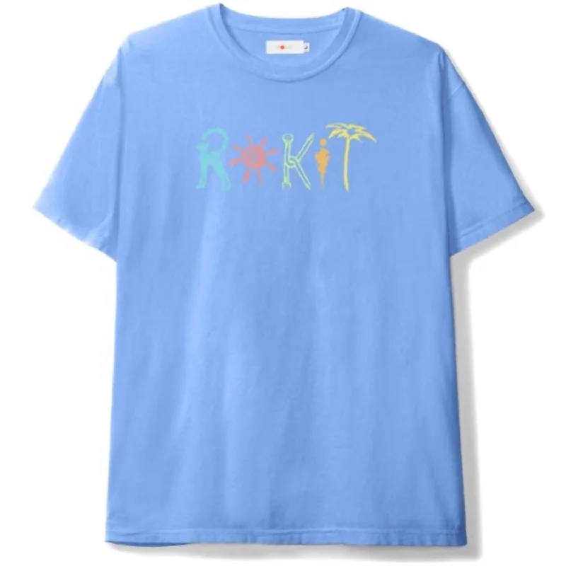 Men's Mixed Tee In Baby Blue