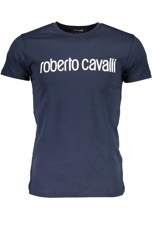 Roberto Cavalli Elegant Crew Neck Printed Tee - Summer Men's