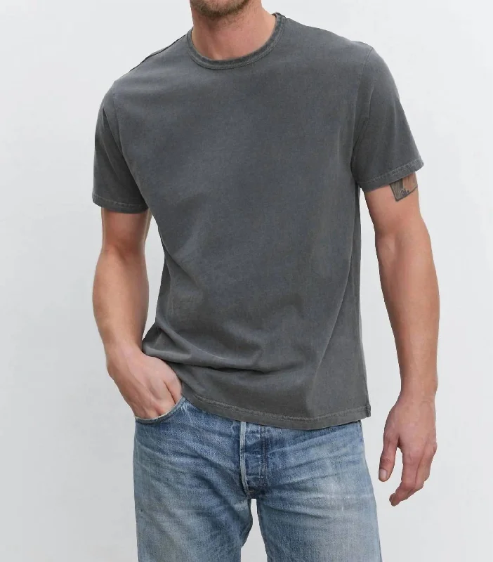 Stitch Short Sleeve Tee In Charcoal