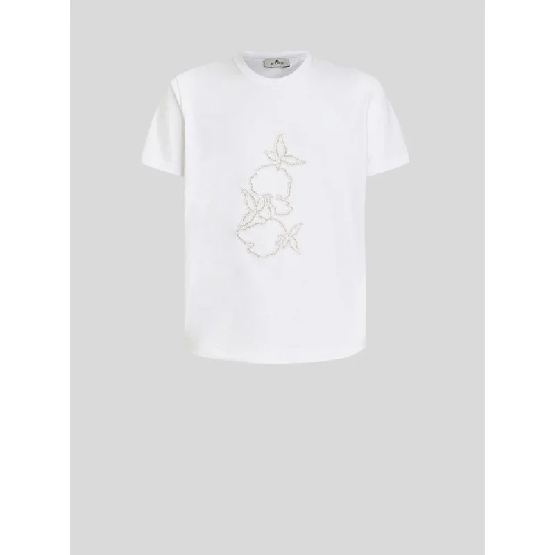 T-shirt With Floral Embroidery