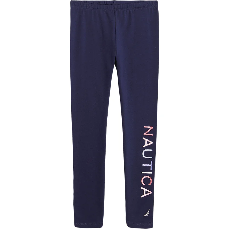 Nautica Little Girls' Glitter Logo Legging (4-6X)