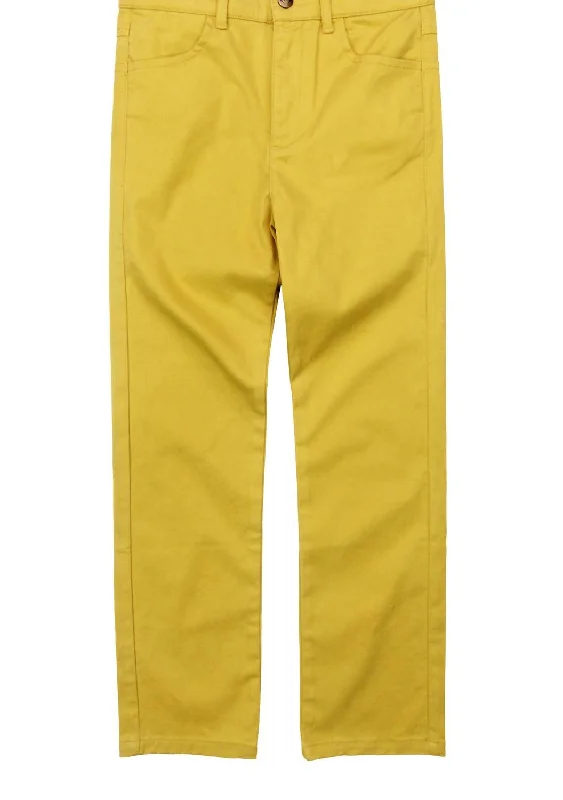 Skinny Twill Pant In Gold